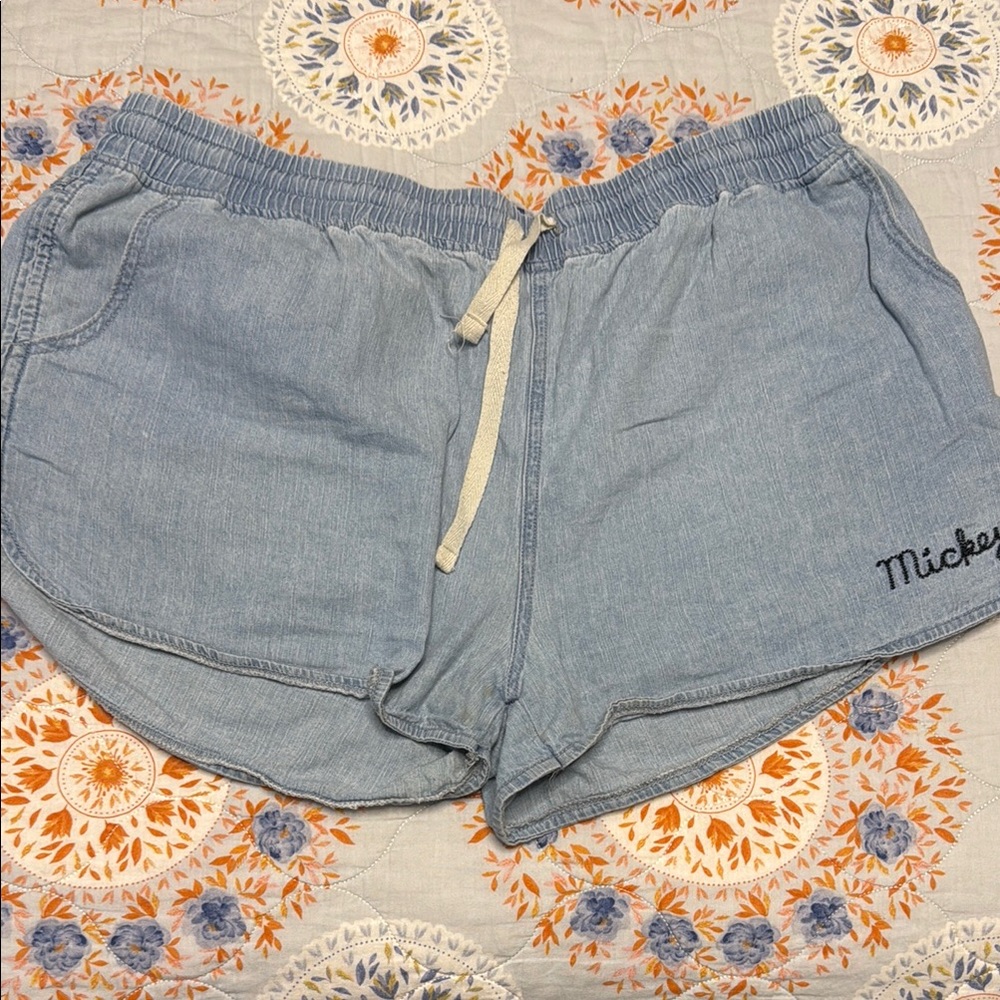 Junk Food Clothing Light Blue Mickey Shorts